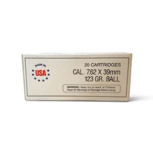 7.62x39 Winchester 123 Grain Ball Ammo – Reloadable – 20 Round Box