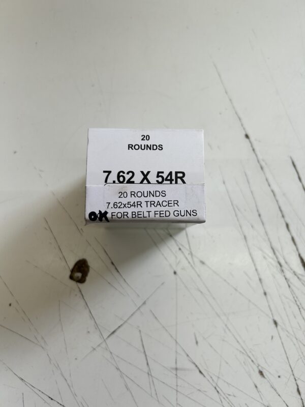 7.62X54R ORANGE TIP TRACER AMMO. 20 round boxes ok for belted fed guns. - Image 2