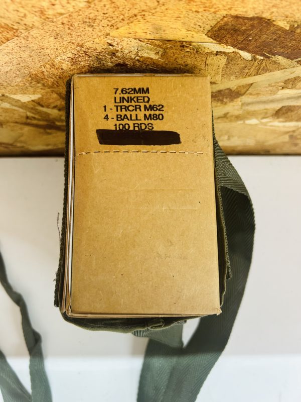 308 100rd Cardboard M-60 Box and bandoleer. 308 www.cdvs.us