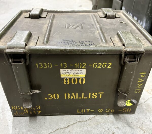 30-06 M1 Garand grenade launch blanks. 800 round sealed tin
