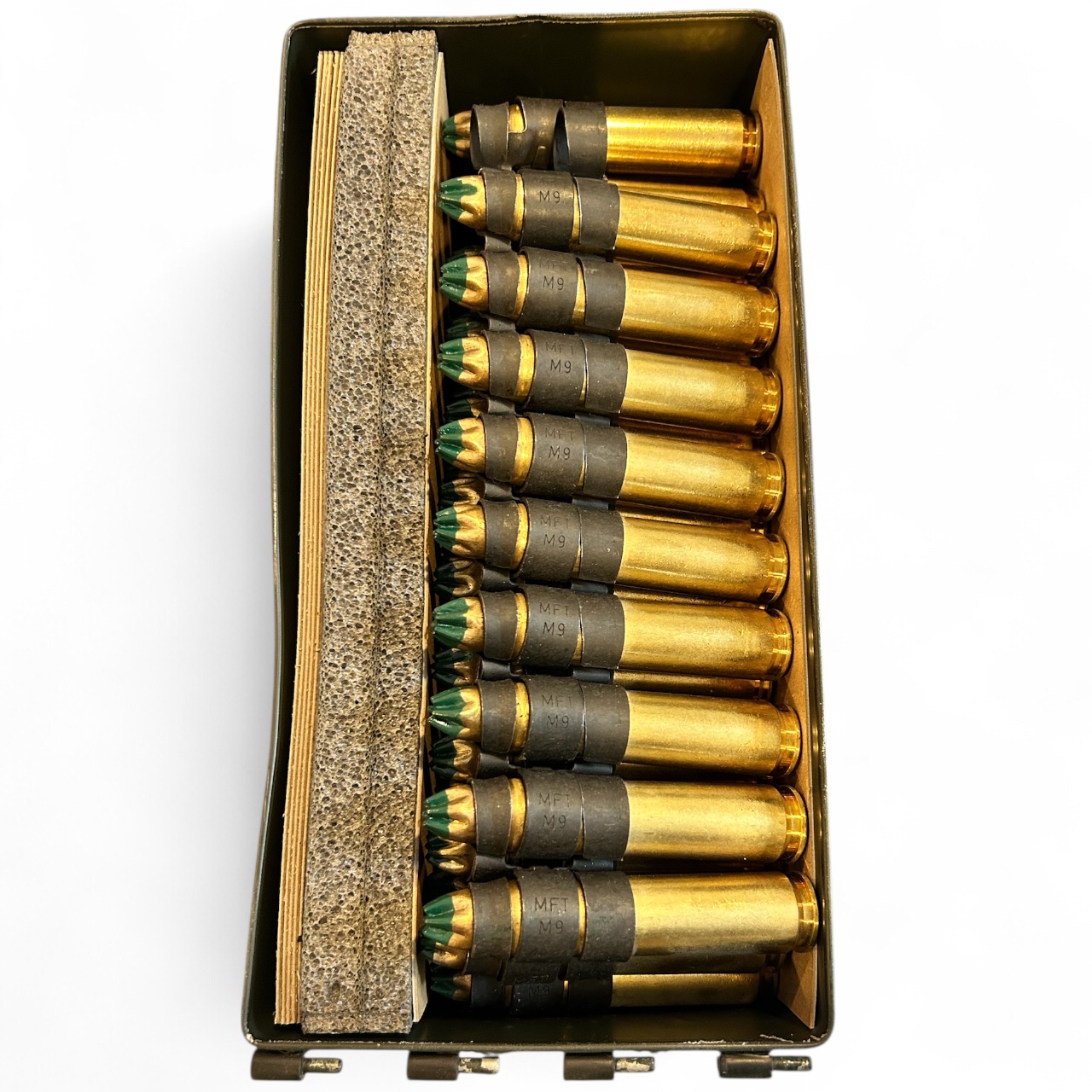 50 Cal Crimp Type Blanks Linked in Original 50 Caliber Can. 100 Rounds - Image 2