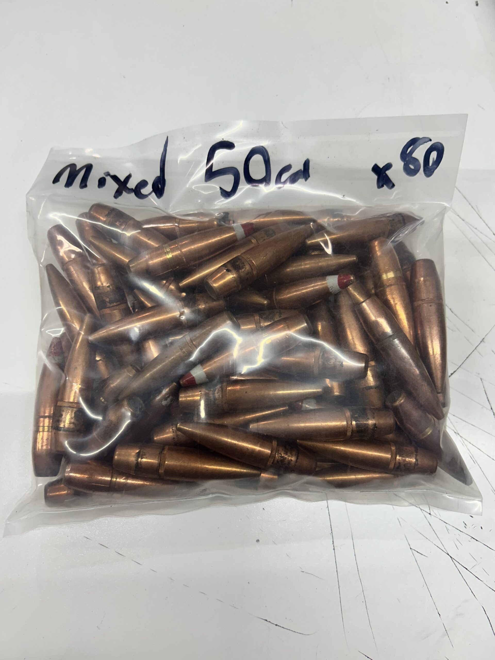 50 cal Mixed Bullets. Grade 2. 80 pack