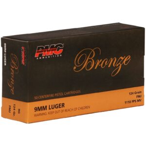 PMC Bronze 9mm 124 Grain. Full Metal Jacket. FREE SHIPPING ON CASE QUANTITY.