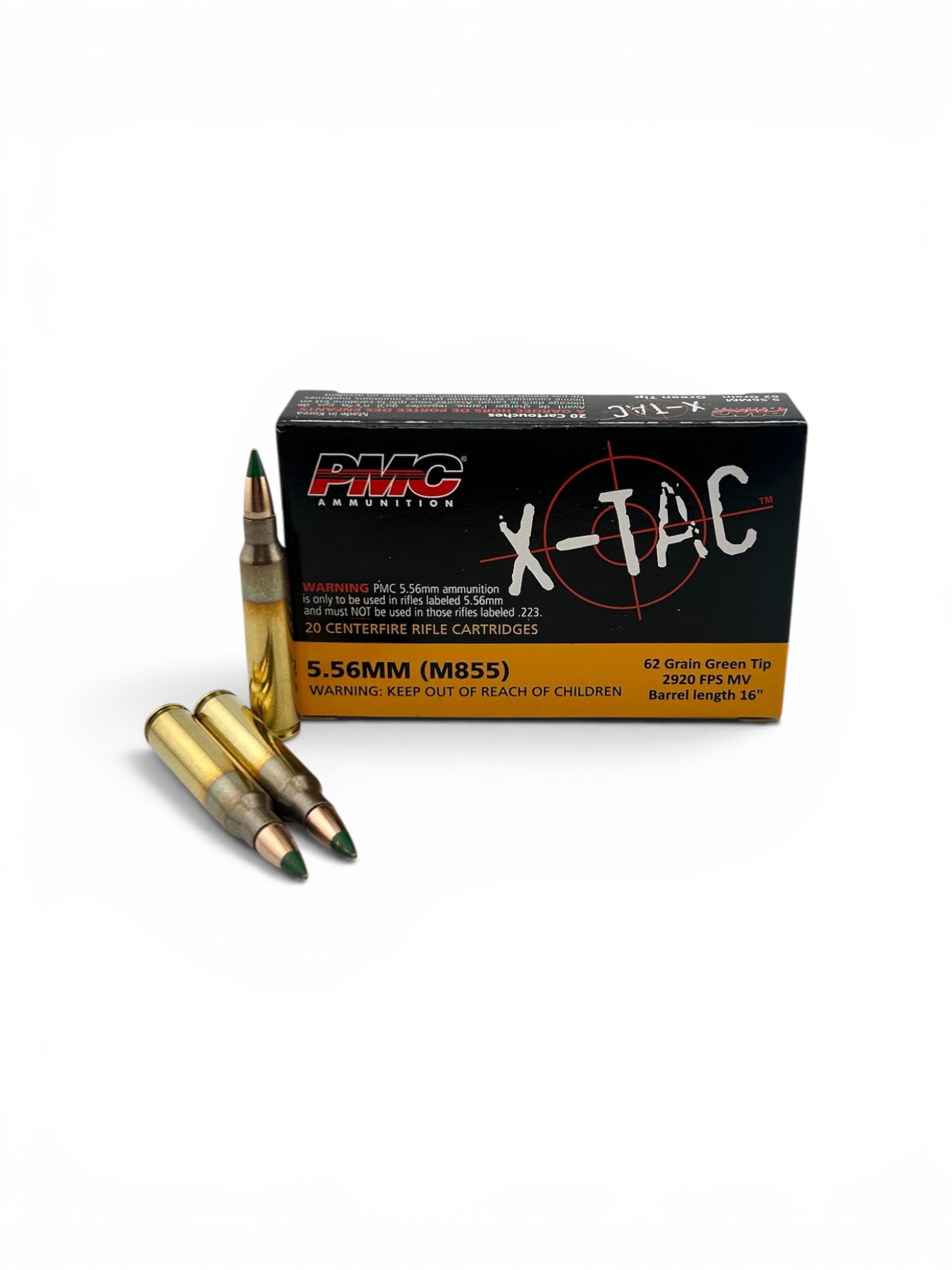PMC X-TAC 5.56 NATO 62 GRAIN GREEN TIP. FREE SHIPPING ON CASE