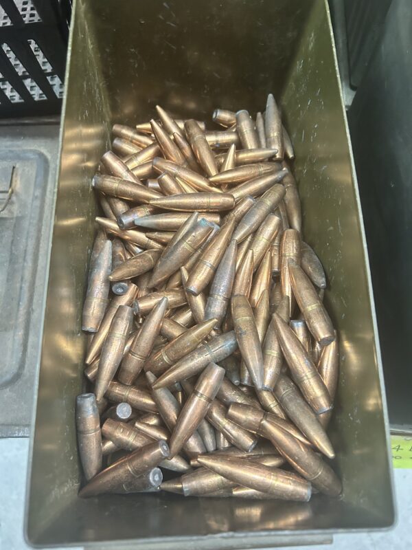 50 cal API  projectiles, Unsized, Unpainted 400 projectiles in a free 50 caliber can. Grade 2