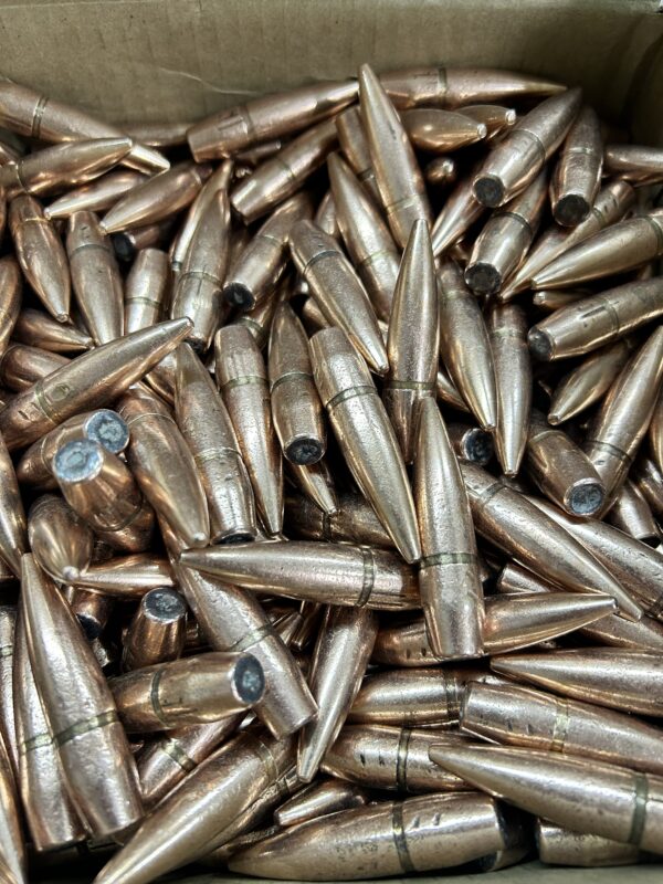50 cal API  projectiles, Unsized, Unpainted 400 projectiles in a free 50 caliber can.
