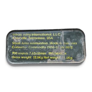 7.62x39 Romanian FMJ Match Ammo – 700 Round Sealed Can
