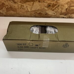 300 ROUNDS 5.56X45 M200 BLANKS. 10 ROUNDS PER STRIPPER CLIP AND 30 CLIPS TO A BOX.