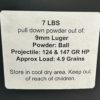 9mm Luger pull down powder out of 124 and 147 grain hp. 7 LBS 9MM www.cdvs.us