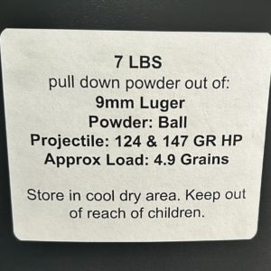 9mm Luger pull down powder out of 124 and 147 grain hp. 7 LBS 9MM www.cdvs.us