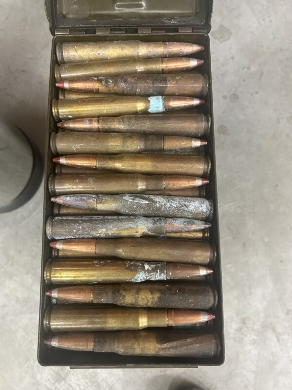 50 Caliber APIT Dirty, Grungy Components. Sold AS COMPONENTS ONLY. 150 Round Can.