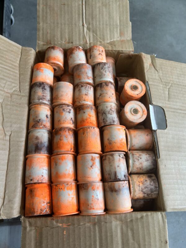 40mm Plastic Primed, Dirty Cases. 100 pack