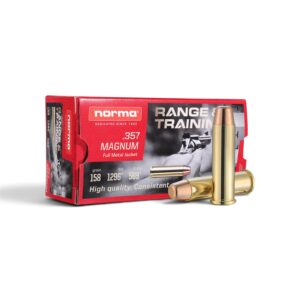 Norma Range & Training .357 Magnum 158 Grain FMJ Brass Case Ammunition