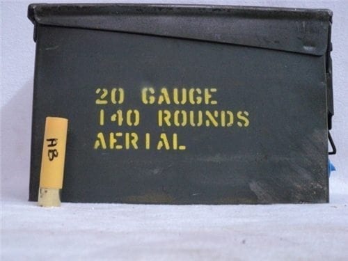20 gauge air burst ammo, three second delay. 140 round can. Sold As Is.