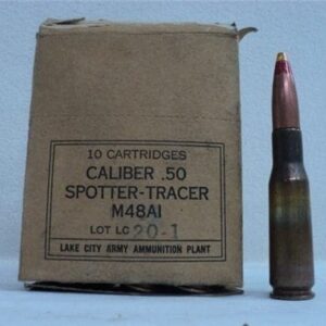 50 cal spotter tracer ammo, M-48-A1, 10 round box. 50 Caliber Spotter cdvs.us