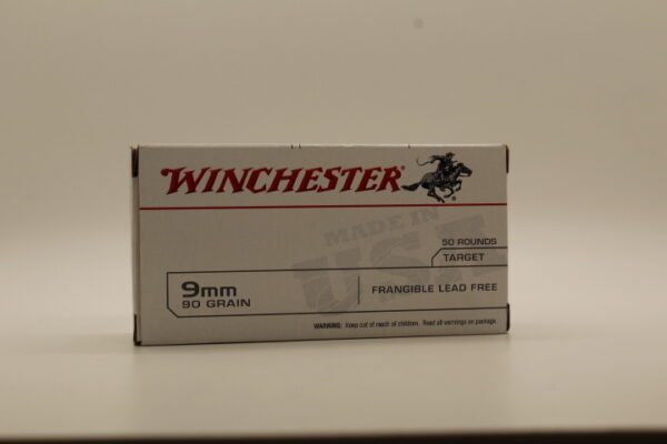 Winchester USA 9mm Luger 90gr Frangible Lead Free Ammunition /50