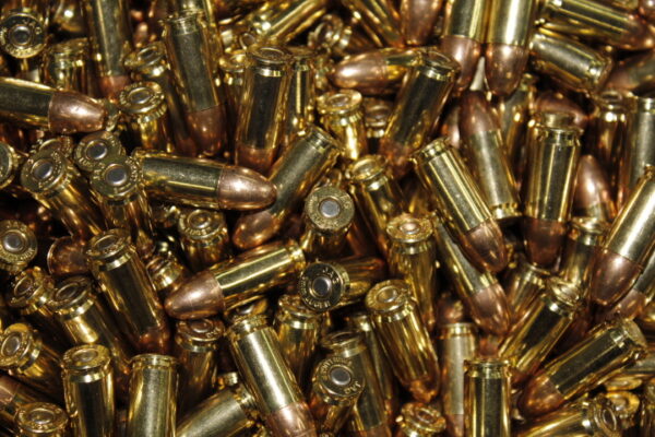 9mm 115 grain ammunition. 500 rounds with free 30 caliber ammo can