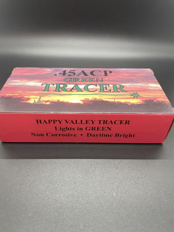 45 ACP GREEN TRACER AMMO. HAPPY VALLEY 50 ROUND BOX - Image 11