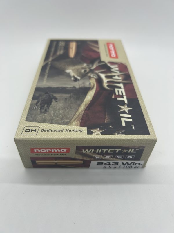 Norma Whitetail 243 Winchester Ammo 100 Grain Jacketed Soft Point Box of 20 .243 Win. www.cdvs.us