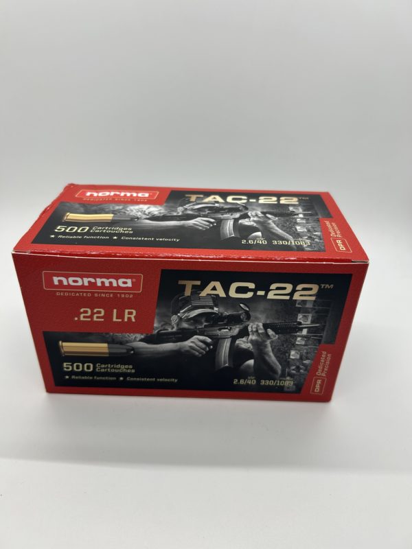 Norma TAC-22 Ammunition 22LR 40 Grain Lead Round Nose. 500 ROUND BRICK. .22 LR / .22 Magnum / .17 HMR www.cdvs.us