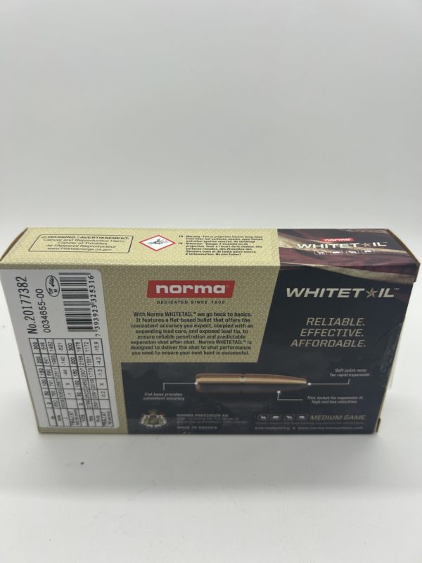 Norma Whitetail 308 Winchester Ammo 150 Grain Jacketed Soft Point Box of 20 308 www.cdvs.us