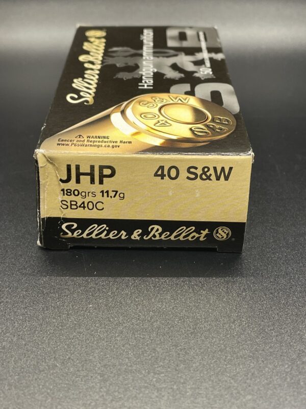 Sellier & Bellot 40 S&W Ammo 180 Grain Jacketed Hollow Point. 1000 round case - Image 3