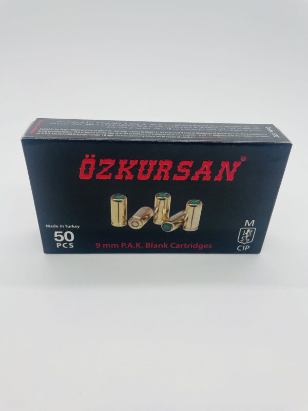 OZKURSAN BLANK CARTRIDGES CALIBER 9MM P.A.K. 50 PCS