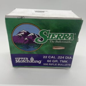 Sierra .22 Caliber 60 Grain 500 Box Tipped MatchKing Rifle Bullets. Partial Box. 490 bullets Limited Supply cdvs.us