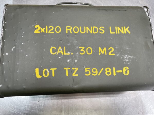 30-06 M2 ball ammunition linked. 240 rds total