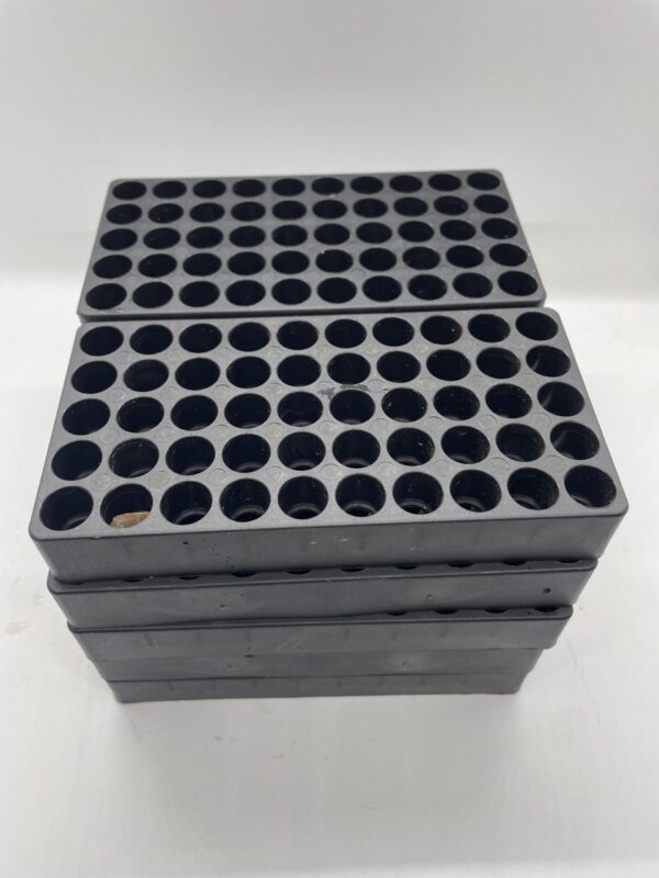 BLACK PLASTIC AMMUNITION TRAY FOR 9MM, 380, .38,  - 50 ROUND CAPACITY. 25 PACK