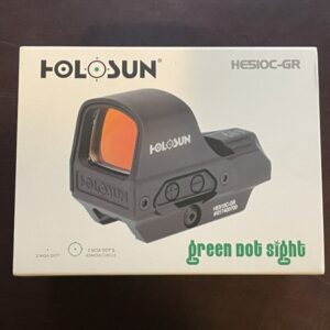 Holosun Technologies, Open Reflex, Green 2MOA Dot or 2MOA Dot with 65MOA Circle, Solar with Internal Battery, Quick Release Mount, AR Riser, Protective Hood, Black Finish cdvs.us