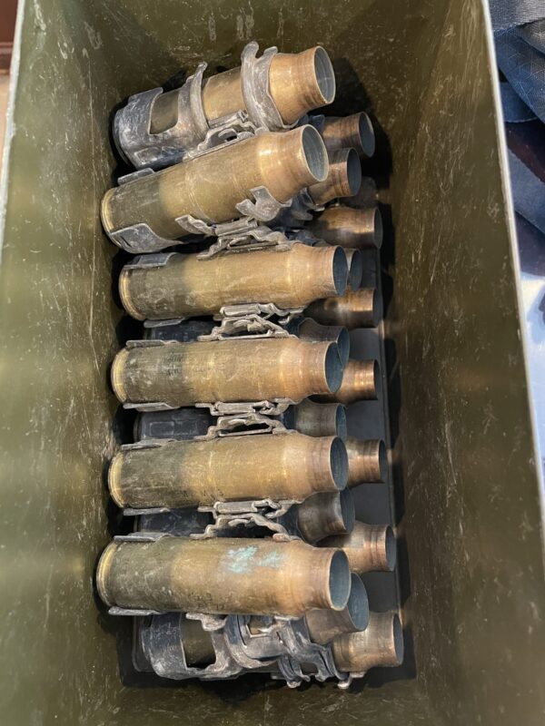 20mm Vulcan Linked Fired Brass Cases. 10 cases