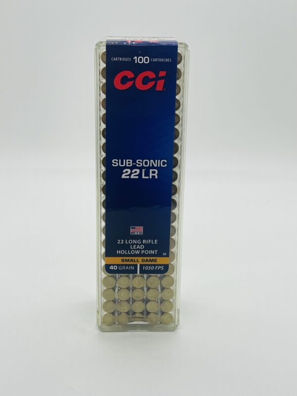 CCI .22 LR 40-Grain Subsonic Lead Hollow-Point Rimfire Ammunition - 100 Rounds