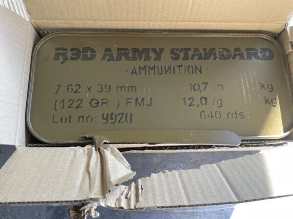 640 Round Spam Can 7.62x39 122 Grain FMJ Red Army Standard Ammo.