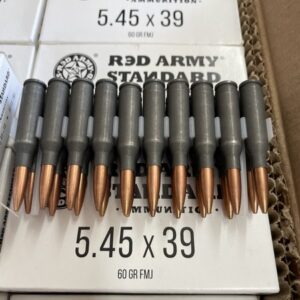 5.45×39 Red Army Standard, 60 GR. Lead Core Steel case Manufactured in Russia. 100 rounds. 5.45x39 cdvs.us