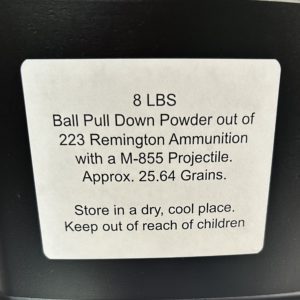 223 Powder. 8LBS De-Mill Products www.cdvs.us