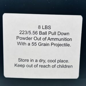 223/5.56 Pull Down Powder Out of Ammunition With a 55 Grain Projectile. 8LBS De-Mill Products www.cdvs.us