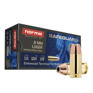 Norma Safeguard 9mm Luger 115 Grain JHP Ammunition