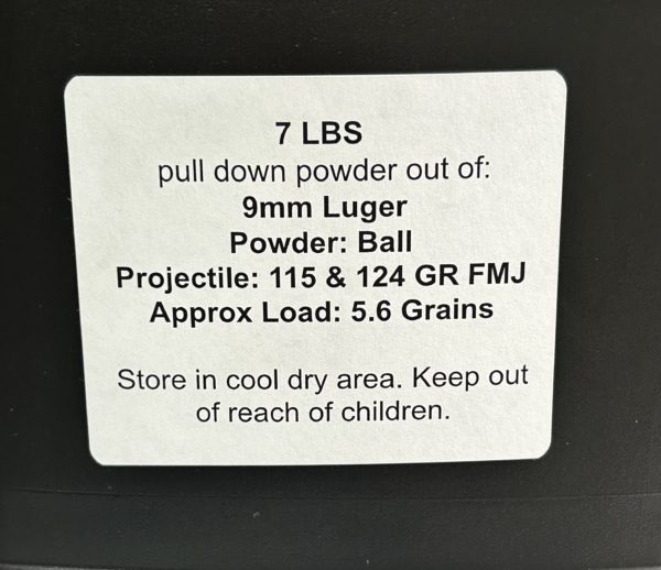 9mm Luger pull down powder out of 115 and 124 GR FMJ’s. 7 LBS 9MM www.cdvs.us