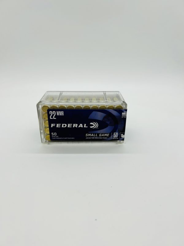 Federal Game-Shok 22 Winchester Magnum Rimfire (WMR) Ammo 50 Grain Jacketed Hollow Point. 50 rounds .22 LR / .22 Magnum / .17 HMR www.cdvs.us