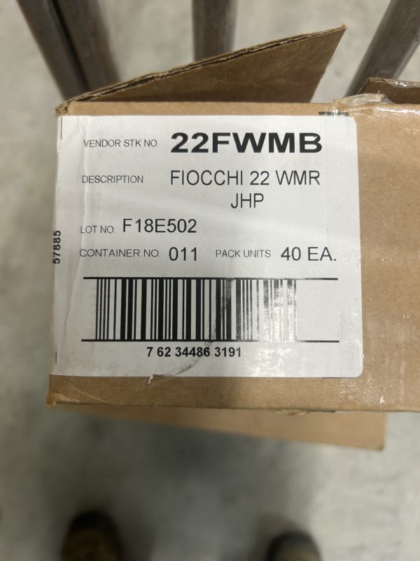 Fiocchi 22 Winchester Magnum Rimfire (WMR) Ammo 40 Grain Jacketed Hollow Point .22 LR / .22 Magnum / .17 HMR www.cdvs.us