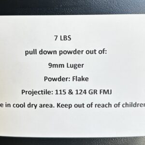 9mm Luger pull down powder out of 115 & 124 GR FMJ . 7 LBS