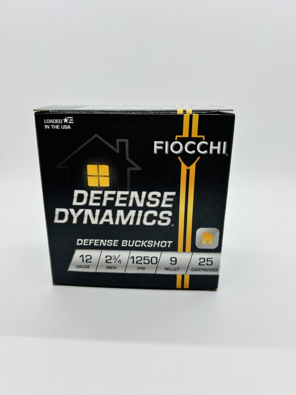 Fiocchi Defense Dynamics Buckshot 12GA 2.75″ 25rds 9 Pellet -12EX9P 12 Gauge www.cdvs.us