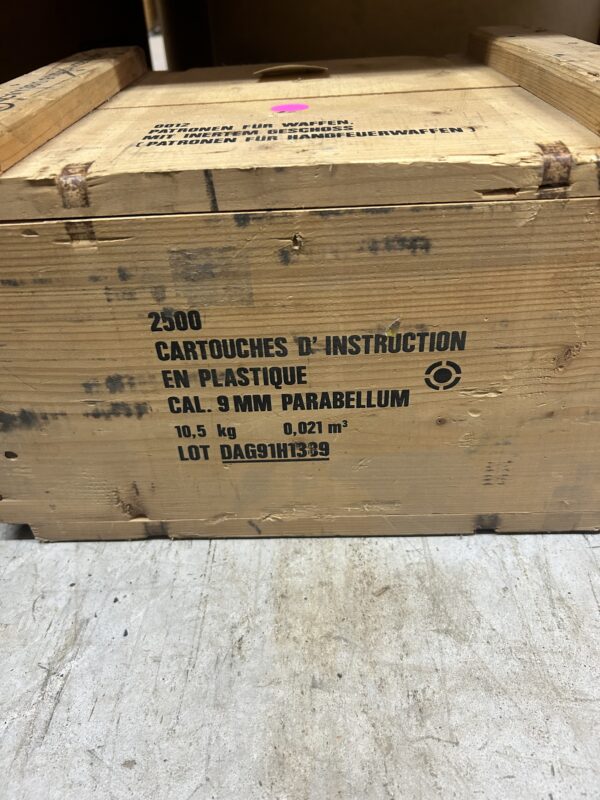 Original Crate of 9x19mm training ammunition. 2500 rounds