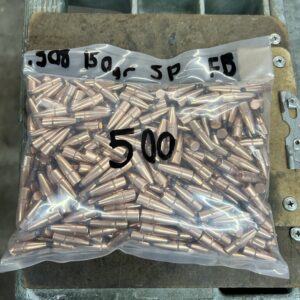 .308 Dia. 150 Grain Soft Point, Flat Base, Projectiles. 500