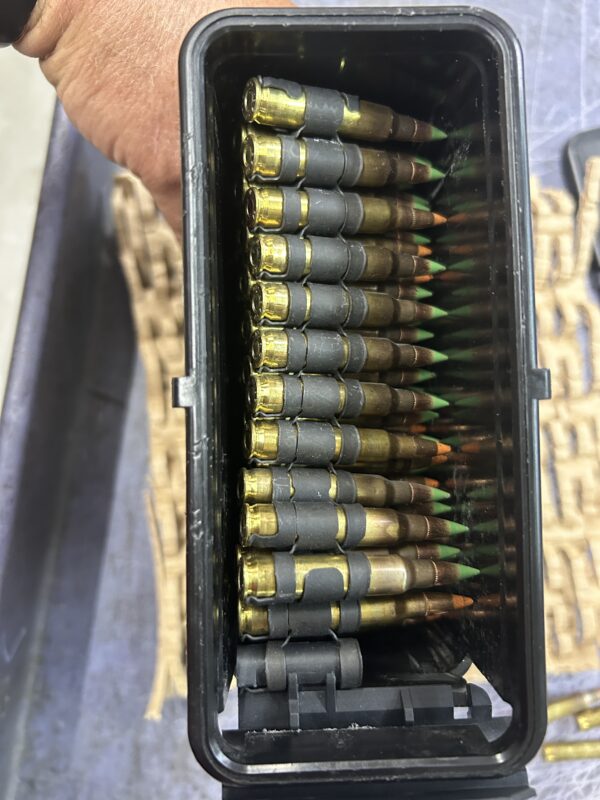M855 and M856 Tracer ammo linked 4 to 1 in a M249  200 round SAW Box. - Image 6