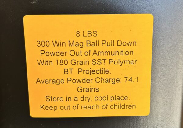 300 Win Mag Pull Down Powder. 8 LBS