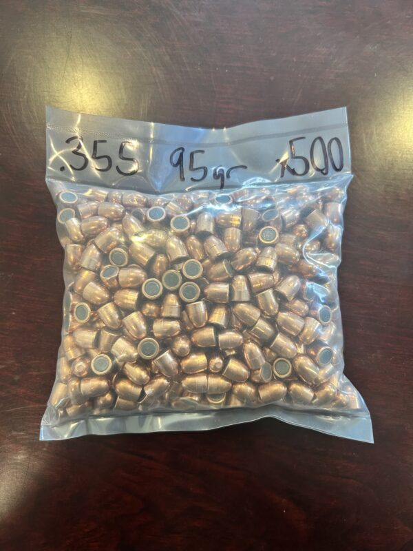 0.355 DIA. 95 grain RN FMJ pulled bullets. 500 pack