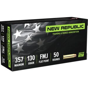 New Republic Training and Range 357 Magnum Ammo 130 Grain Full Metal Jacket Flat Point