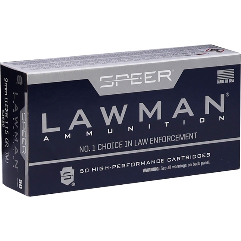 Speer Lawman 9mm Ammo 115 Grain Total Metal Jacket.